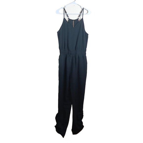 CUPSHE Jumpsuit Women’s L Black Elegant Ruched Hem Casual Travel Vacation New - Picture 1 of 6